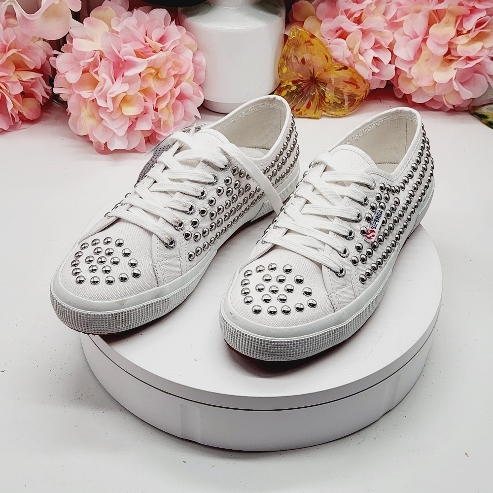 Superga 2750 COTSTUDS1W White Studded Sneakers - Picture 10 of 15